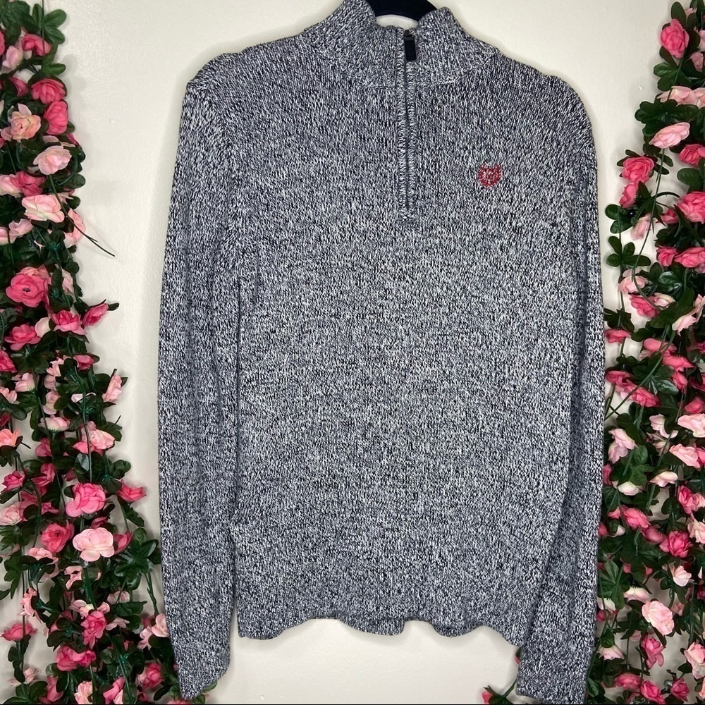 Chaps 1/4 Zip Pullover Sweater Boys XL 18-20 Gray